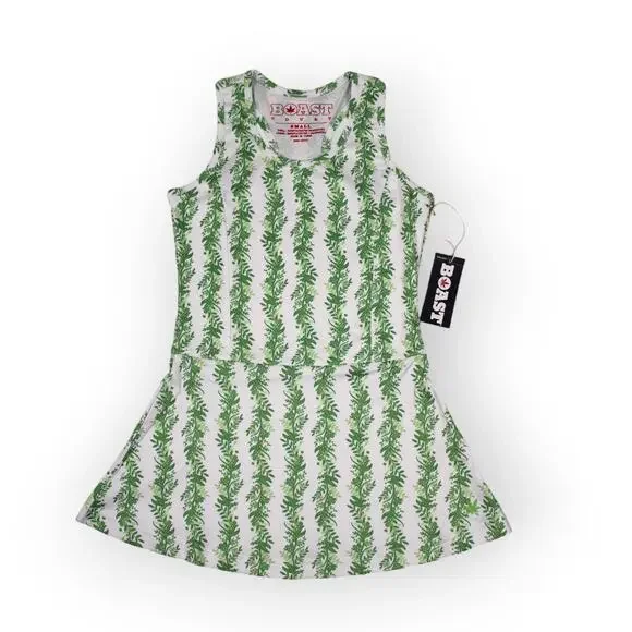 BOAST USA Girls Small Tennis Flora P Dress White Green Racerback Mini NWT - Picture 11 of 16